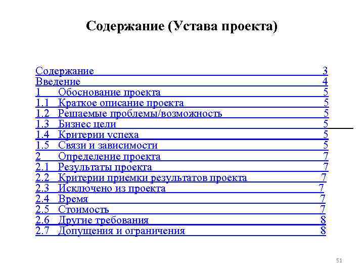 Содержание проекта