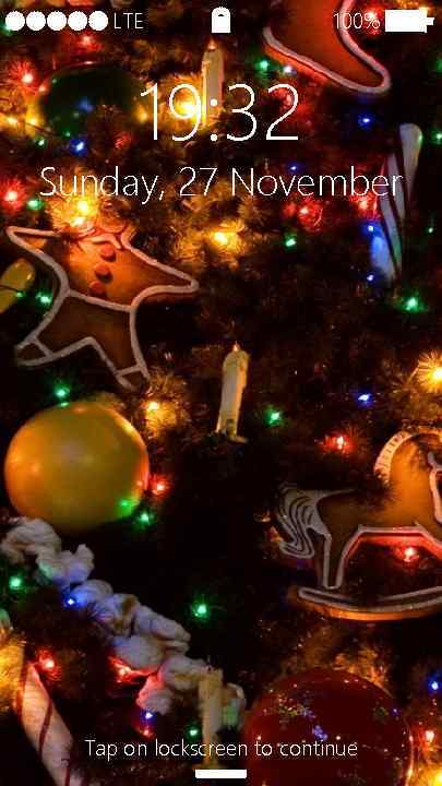 LTE 100% 19: 32 Sunday, 27 November Tap on lockscreen to continue 