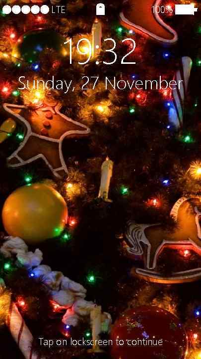 LTE 100% 19: 32 Sunday, 27 November Tap on lockscreen to continue 