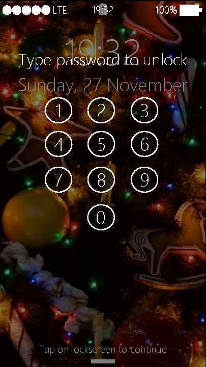 LTE 19: 32 100% 19: 32 Type password to unlock Sunday, 27 November 1