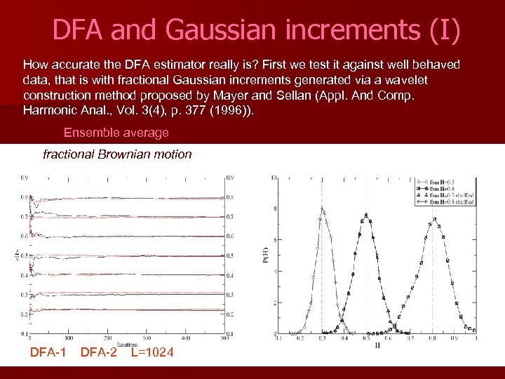 DFA and Gaussian increments (I) How accurate the DFA estimator really is? First we