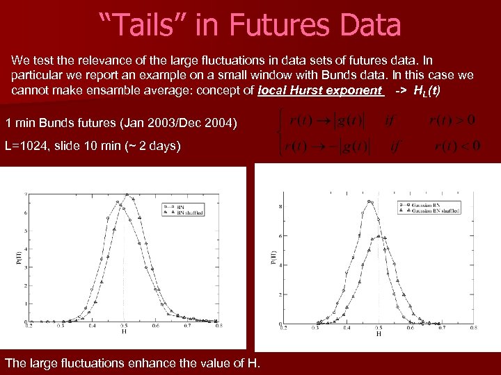 “Tails” in Futures Data We test the relevance of the large fluctuations in data