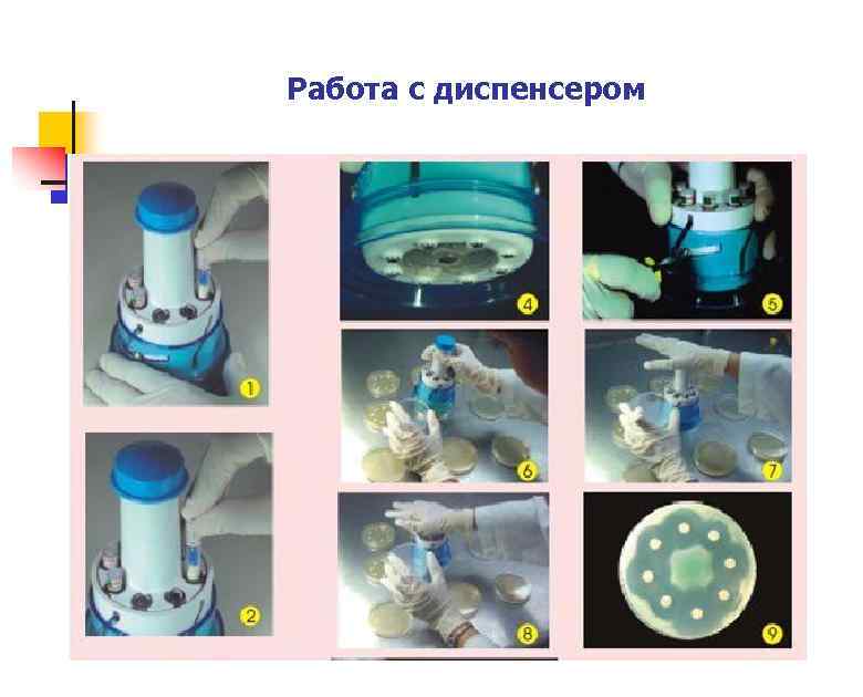 Работа с диспенсером 