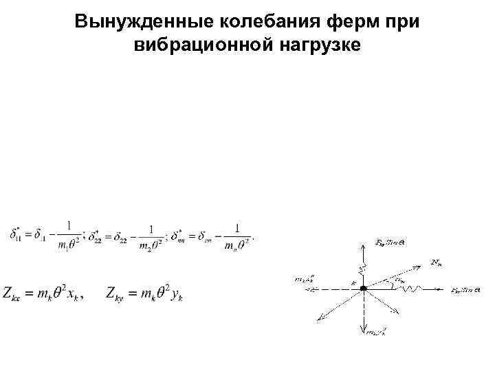 Вынужденные колебания ферм при вибрационной нагрузке 