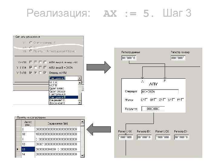 Реализация: AX : = 5. Шаг 3 