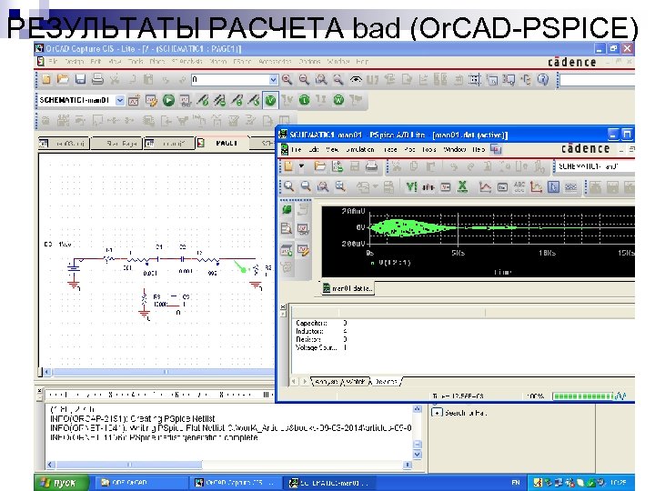 РЕЗУЛЬТАТЫ РАСЧЕТА bad (Or. CAD-PSPICE) 