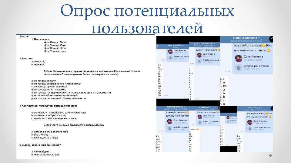 Опрос потенциальных пользователей 