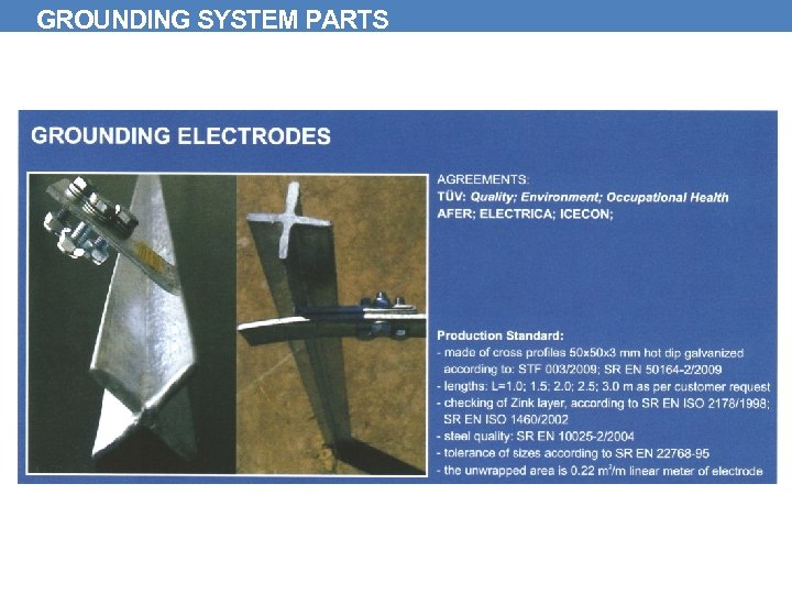 GROUNDING SYSTEM PARTS 