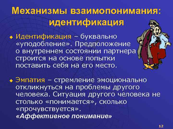 Отождествление и восприятие. Механизм межличностного восприятия идентификация. Механизмы восприятия идентификация эмпатия рефлексия. Механизмы взаимопонимания.