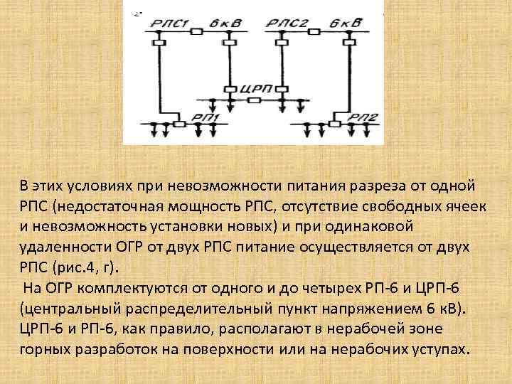 В этих условиях при невозможности питания разреза от одной РПС (недостаточная мощность РПС, отсутствие