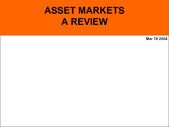 ASSET MARKETS A REVIEW Mar 16 2004 