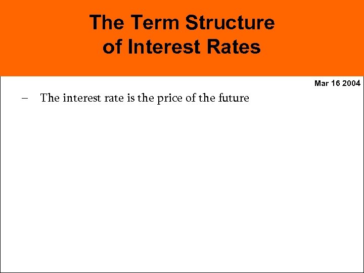 The Term Structure of Interest Rates Mar 16 2004 – The interest rate is