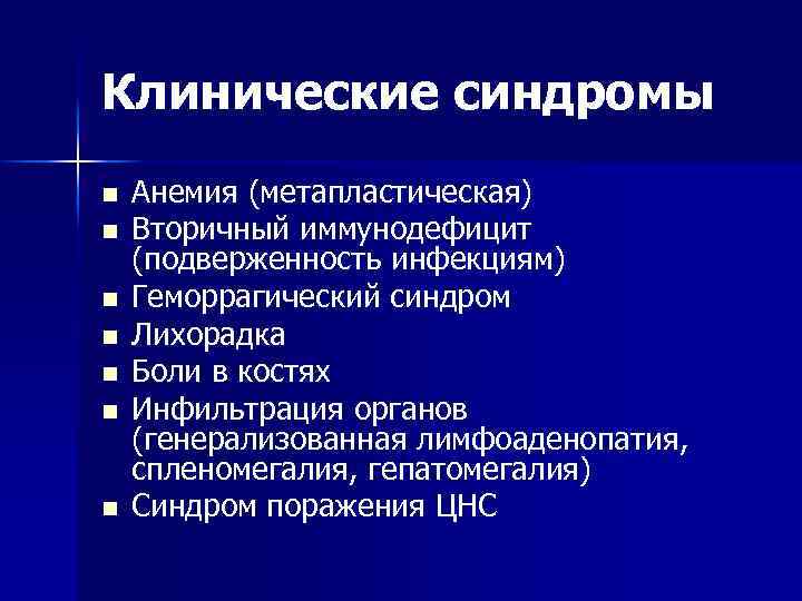 Клинические синдромы анемии