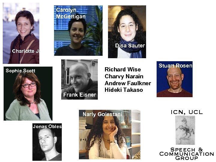 Carolyn Mc. Gettigan Disa Sauter Charlotte Jacquemot Sophie Scott Frank Eisner Richard Wise Charvy