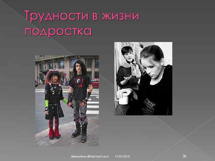 Трудности в жизни подростка ildarsafarov@hotmail. com 19. 03. 2010 38 