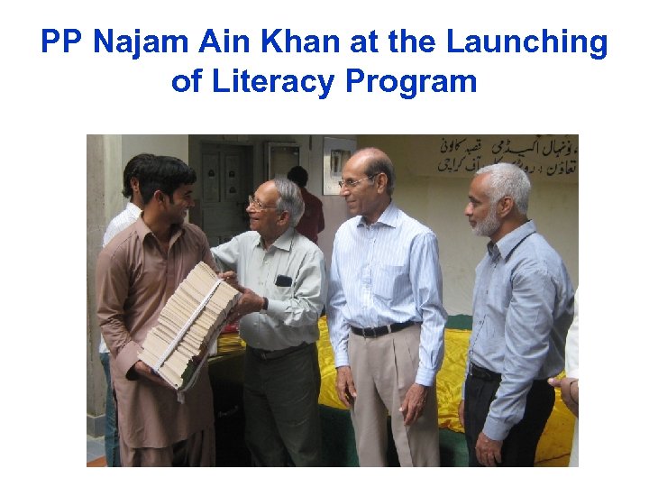 PP Najam Ain Khan at the Launching of Literacy Program 