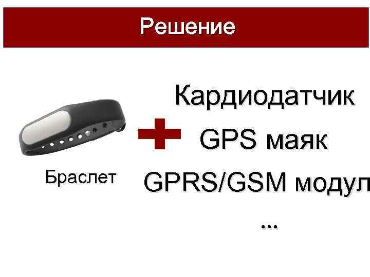 Решение Кардиодатчик Браслет GPS маяк GPRS/GSM модул … 