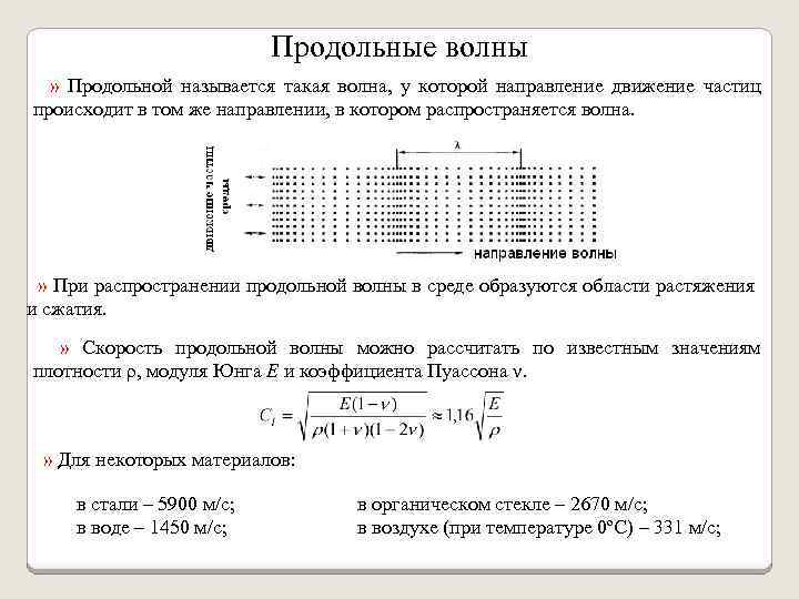 Продольные волны » Продольной называется такая волна, у которой направление движение частиц происходит в