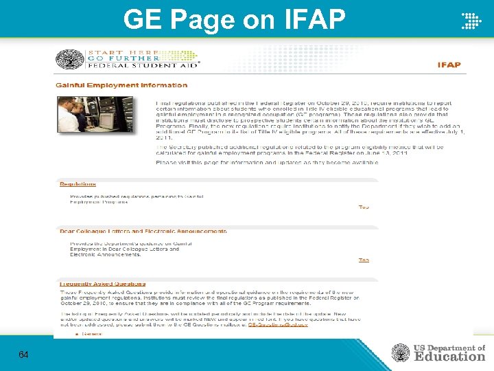 GE Page on IFAP 64 