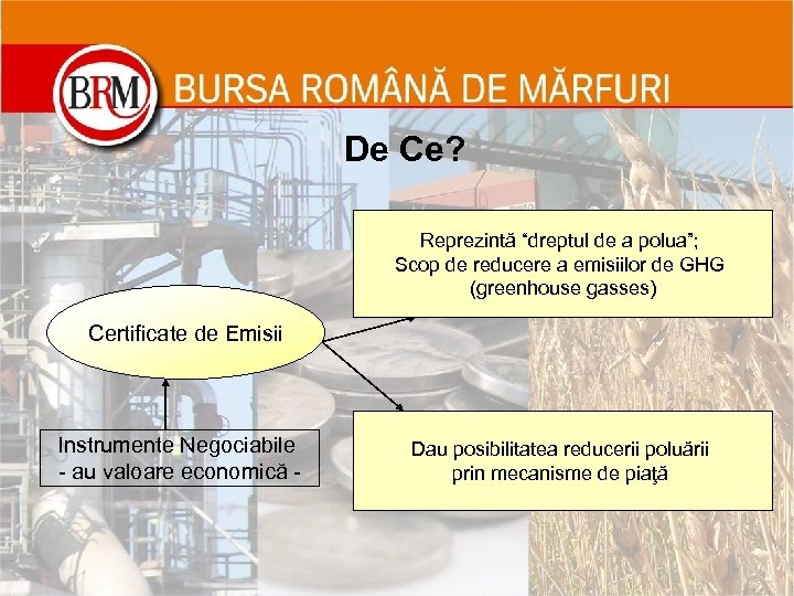 De Ce? Reprezintă “dreptul de a polua”; Scop de reducere a emisiilor de GHG