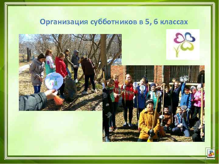 Организация субботников в 5, 6 классах 