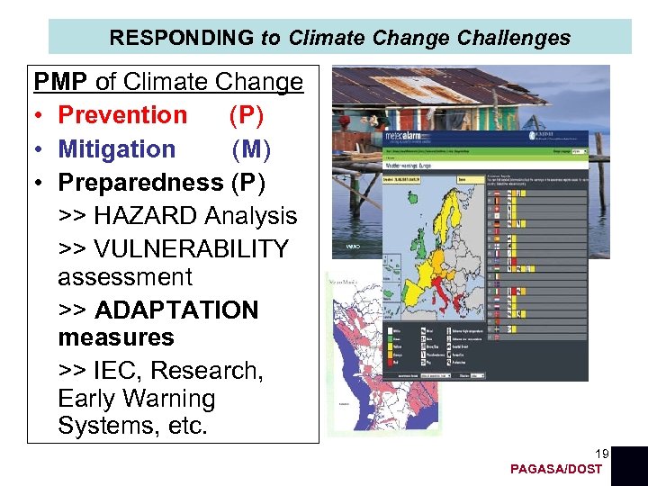 RESPONDING to Climate Change Challenges PMP of Climate Change • Prevention (P) • Mitigation