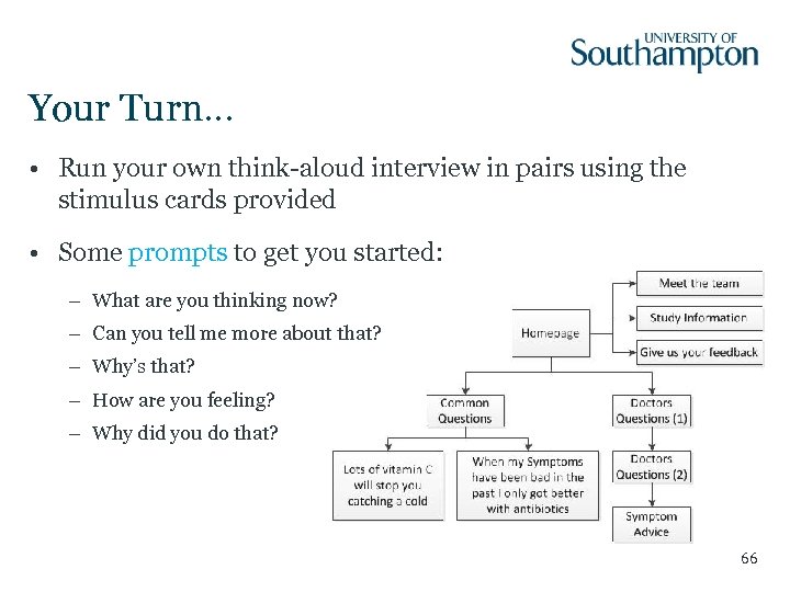 Your Turn… • Run your own think-aloud interview in pairs using the stimulus cards