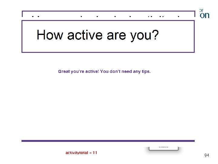 activity 1 = 3 activity 2 = 3 activitytotal = 11 activity 3 =