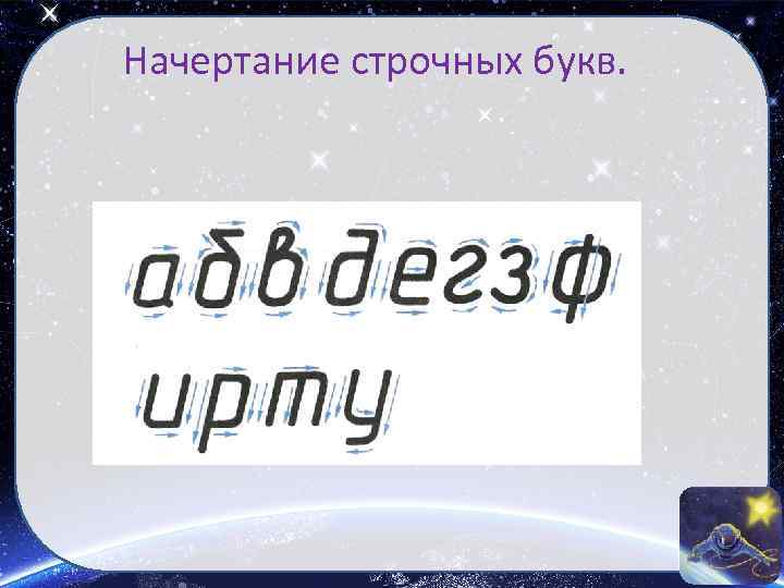 Начертание строчных букв. 