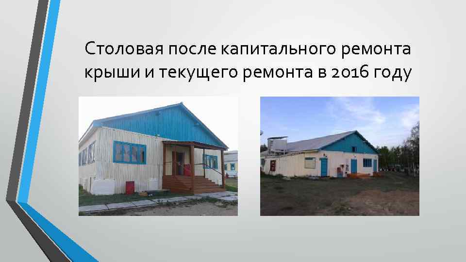 Столовая после капитального ремонта крыши и текущего ремонта в 2016 году 