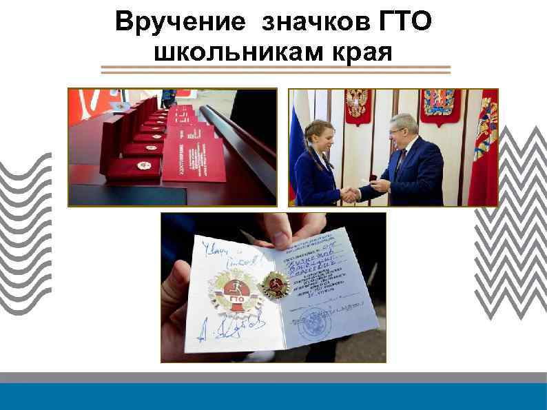 Вручение значков ГТО школьникам края 