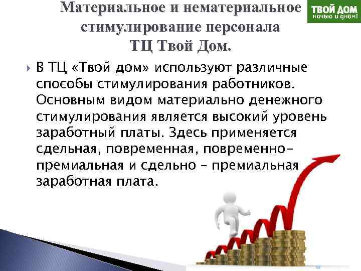 Материальное и нематериальное стимулирование персонала ТЦ Твой Дом. В ТЦ «Твой дом» используют различные