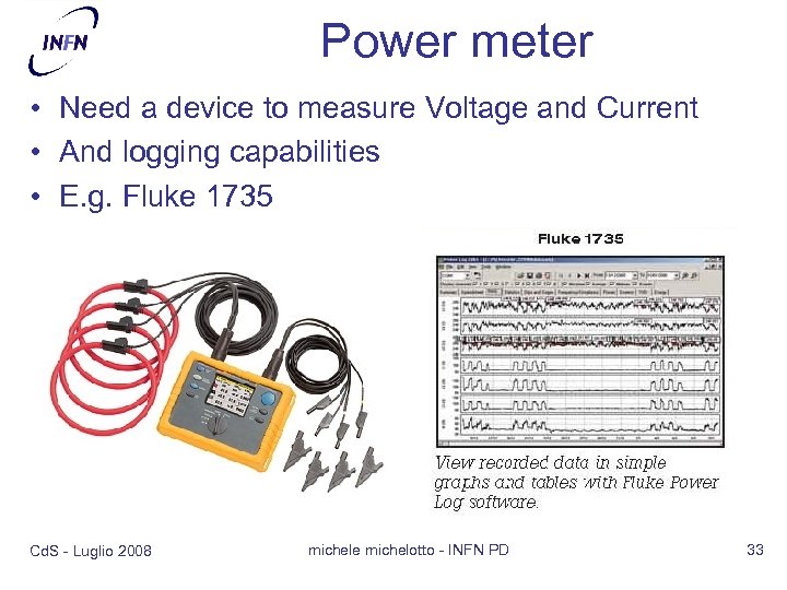 Power meter • Need a device to measure Voltage and Current • And logging