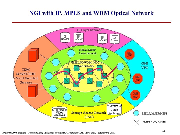 NGI with IP, MPLS and WDM Optical Network IP Layer network IP Router MPLS,