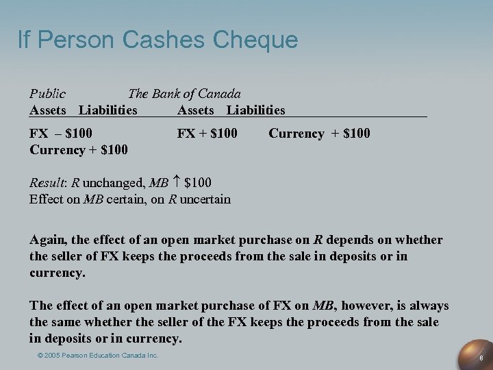 If Person Cashes Cheque Public The Bank of Canada Assets Liabilities FX – $100