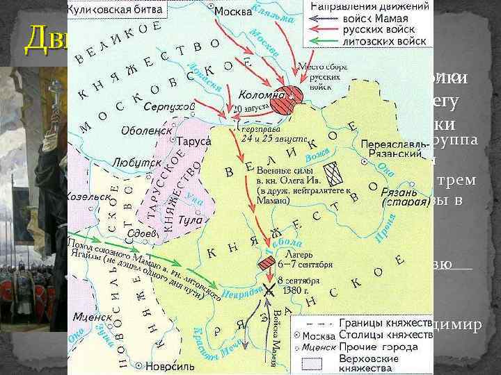 Движение войска князя. • • 5 сентября русские полки Всеобщая мобилизации и о сбор