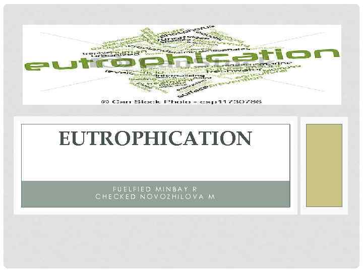 EUTROPHICATION FUELFIED MINBAY R CHECKED NOVOZHILOVA M 