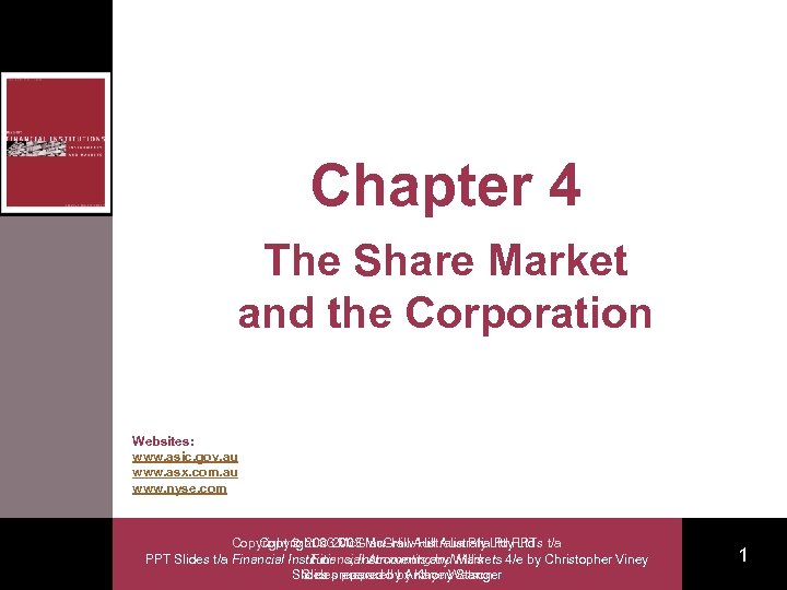 Chapter 4 The Share Market and the Corporation Websites: www. asic. gov. au www.