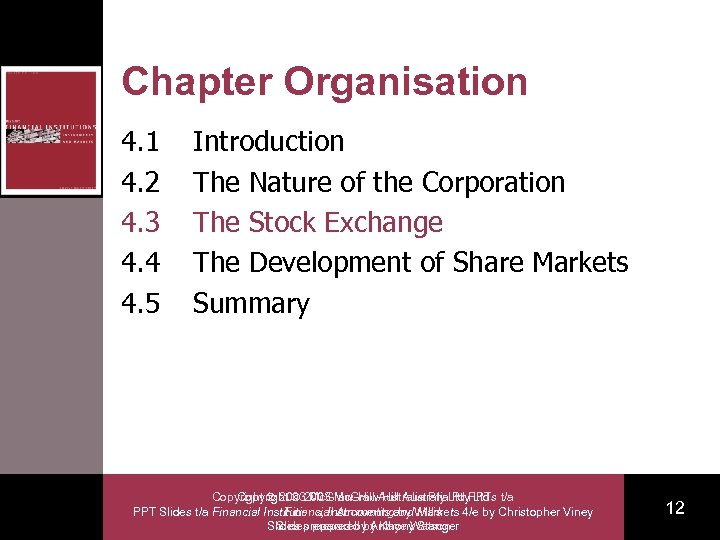 Chapter Organisation 4. 1 4. 2 4. 3 4. 4 4. 5 Introduction The