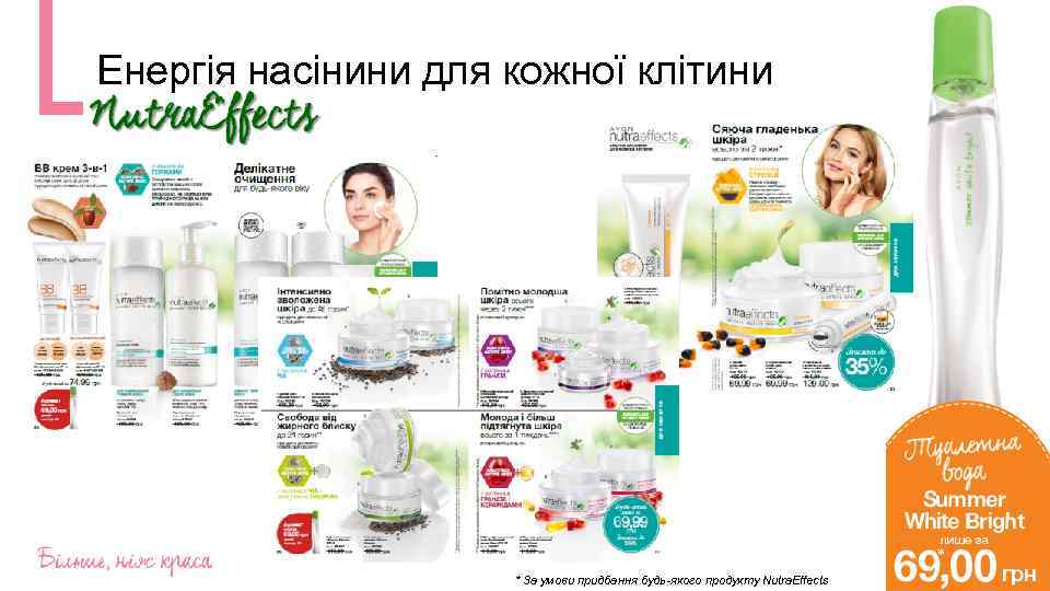 Енергія насінини для кожної клітини * * За умови придбання будь-якого продукту Nutra. Effects