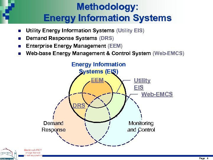 Methodology: Energy Information Systems n n Utility Energy Information Systems (Utility EIS) Demand Response