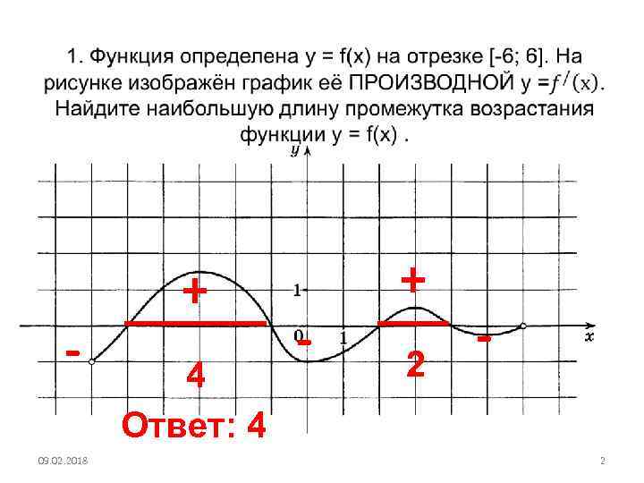  09. 02. 2018 + 4 Ответ: 4 - + 2 2 