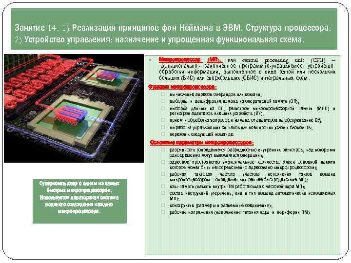 Сверхбольшая интегральная схема способная выполнять функции основного блока компьютера