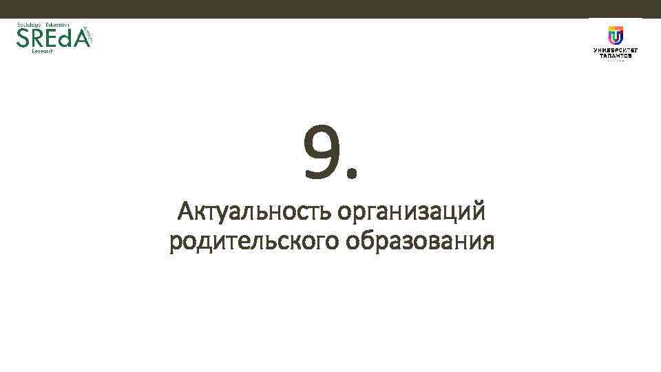 9. Актуальность организаций родительского образования 