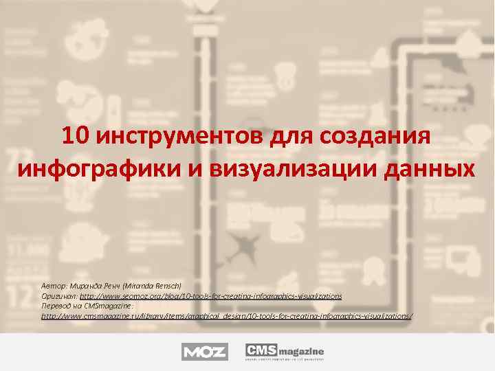 10 инструментов для создания инфографики и визуализации данных Автор: Миранда Ренч (Miranda Rensch) Оригинал: