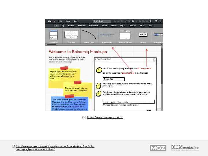 http: //www. balsamiq. com/ http: //www. cmsmagazine. ru/library/items/graphical_design/10 -tools-forcreating-infographics-visualizations/ 