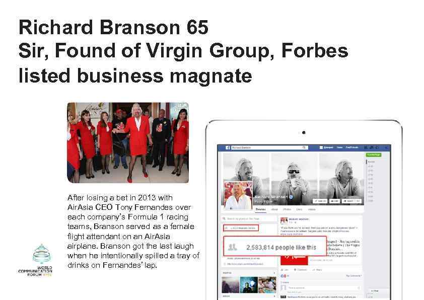 Richard Branson 65 Sir, Found of Virgin Group, Forbes listed business magnate After losing