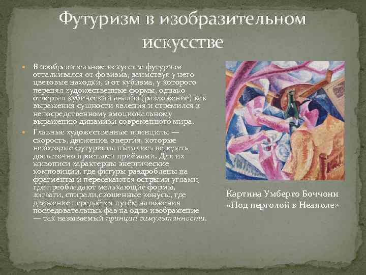 Футуризм презентация искусство