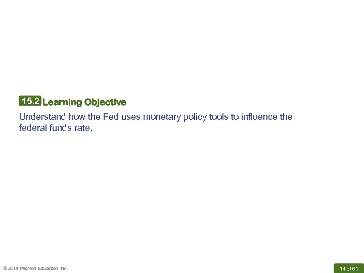 15. 2 Learning Objective Understand how the Fed uses monetary policy tools to influence
