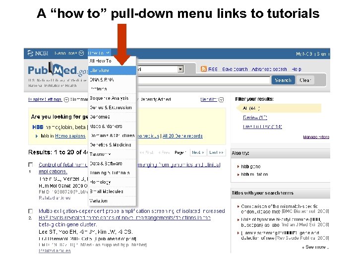 A “how to” pull-down menu links to tutorials 